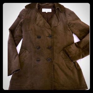 Trina Turk Brown Double Breasted Pea Coat